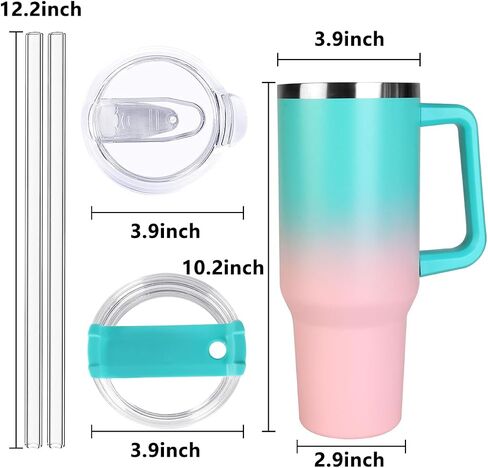 40 oz Tumbler with Handle and Straw, Stainless Steel Insulated Tumbler with Leak Proof Lid and Straw Lid,Reusable Water Bottle Vacuum Travel Coffee Mug Cup,Dishwasher Safe Keep Drinks Cold and Hot in Saudi Arabia