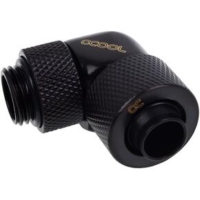 Alphacool 17230 Eiszapfen 13/10mm Compression Fitting 90° rotatable G1/4 - deep Black Water Cooling Fittings