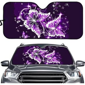 Red Rose Windshield Sun Shade for Women Car Accessories Sun Shield Cover for,Sedan SUV, Truck and Vans Interior Protector All Weather Black