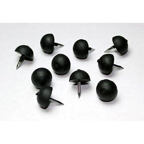 Black Rubber Head Nail - 1/2" Diameter - Set of 10 Piano Cabinet Bumpers