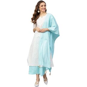 Idalia Women's Khadi Print Kurta Set with Dupatta