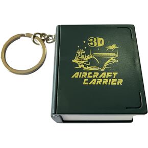 3D Pop-up Book Mini Aircraft Carrier Toys Cute Keychain for Kids Backpack, 3D Aircraft Carrier Scene for Men Women, Kids Gift for Party Birthday etc. -Pack of 2PCS