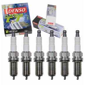 6 pc DENSO Platinum TT Spark Plugs compatible with Toyota FJ Cruiser 4.0L V6 2007-2013