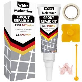 Grout Filler Tube | 2 Pack Light Grey Tile Grout Paint for Bathroom Shower Floor, Fast Drying Grout Repair Kit Refresh Filler Tube, Grout Sealer Restore and Renew Grout Line Grout Pen (Grey)