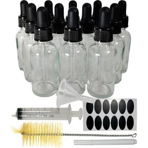 Bioll 30ml (1 oz) Glass Dropper Bottle.Essential Oil Bottle With Glass Eye Droppers.For Lab Chemicals,Alcohol,Sterilize Water,Perfumes Bottles-12Pack (Green)