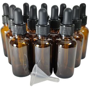 Bioll 30ml (1 oz) Glass Dropper Bottle.Essential Oil Bottle With Glass Eye Droppers.For Lab Chemicals,Alcohol,Sterilize Water,Perfumes Bottles-12Pack (Green)