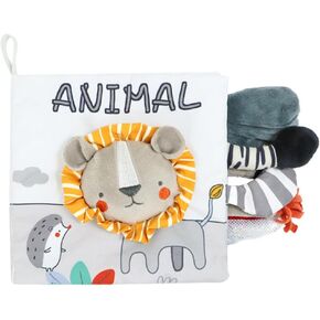Baby Cloth Books, Touch & Feel Soft Crinkle Interactive Book, Early Development Activity Stroller Toys for Infants and Toddlers(Elephant)