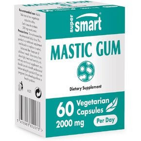 Supersmart - Mastic Gum Supplement 2000mg per Day - Natural Mastic Tree Extract - H. Pylori Fight | Non-GMO & Gluten Free - 60 Vegetarian Capsules