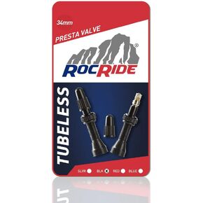 Tubeless Presta Valve Stems for Bike Tire Rims. Mountain and Road Bicycles. Black and Silver.