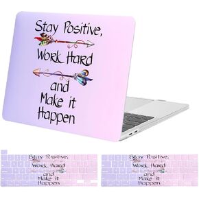 MOSISO Compatible with MacBook Pro 13 inch Case M2 2024, 2023, 2022-2016 A2338 M1 A2251 A2289 A2159 A1989 A1708 A1706, Plastic Gradient Inspiring Words Hard Case&Keyboard Cover, Purple in Saudi Arabia