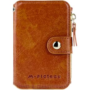Small Wallet with Zipper Pocket, RFID Blocking Front Pocket Wallets, Leather Minimalist Credit Card Holder for Men Women (Black)