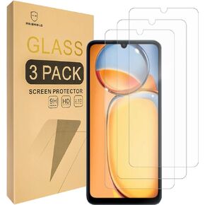 واقي شاشة Mr.Shield [3-Pack] لهاتف Xiaomi (Redmi 13C) [زجاج مقسى] [زجاج ياباني بصلابة 9H] واقي شاشة