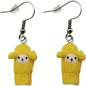 Knitting Earrings Knitter Gift Crocheter Gift Crafter Gift Yarn Ball Crocheting Sewing Knit Jewelry Knitted Gloves Charms Earrings Crochet Earrings