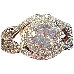 925 Sterling Silver Shiny Interleaved Surround Cubic Zirconia Rings Diamond Rings for Women Jewelry Findings Earring Backs Findings