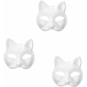 Cat Mask | Therian Mask | Diy Paintable Blank Masks | Animal Half Facemasks Masquerade Cosplay Party