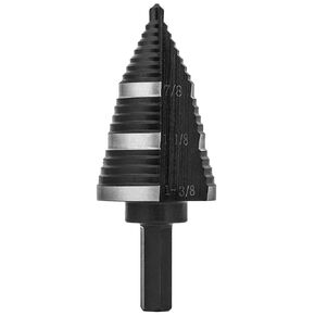 ZELCAN 1PC M2 Step Drill Bit, Faster Drilling Step Bit 3/16 to 1-3/8 Inch, Professional Unibit Drill Bit for Cutting Holes On Sheet Metal, Steel, Wood, Aluminum, PVC, Stepped Up Bit for Electrician