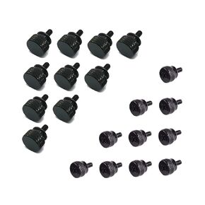 20pcs Computer Case Thumbscrews 6#-32 and M3 Thread Anti Oxidation Treatment Process of ultrablack Crystal Surface Computer Cover Power Supply PCI Slots Hard Drives DIY Black