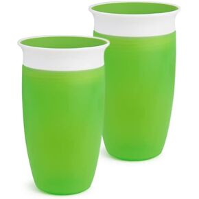 Munchkin Miracle 360 Sippy Cup 10 Ounce (Green/Green) pack of 2.