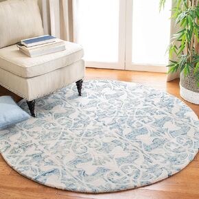 SAFAVIEH Chatham Collection 6' x 9' Dark Blue/Ivory CHT765C Handmade Geometric Premium Wool Area Rug