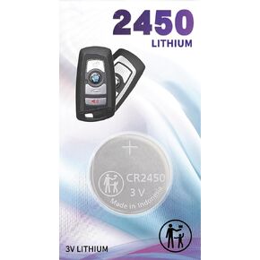 CR2450 2450 Remote OEM Replacement for BMW Key FOB battery 2, 3, 5, 6, 7 Series, X3, X4, etc (2009-2018) 320i 320xi 328i 328xi 335i 335is 335xi F22 F45 F46 528i 528xi 535i 535xi 550i 550xi F32