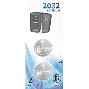 2 حزمة CR2032 مفتاح فوب استبدال البطارية لكزس (2013-2021) ES300 ES350 GS350 GS450 GS F IS200 IS300 IS350 LX570 NX200 NX300 NX300H RC200T RC300 RCF RX350 RX450H in Kuwait