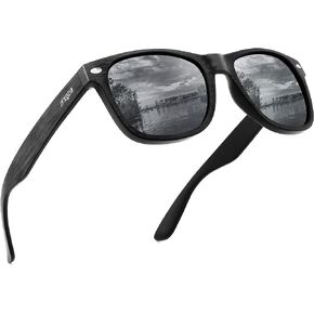 Imitation Wood Polarized Sunglasses for Men and Women, Retro Bamboo Square Sun Glasses UV400 protection RFS8203