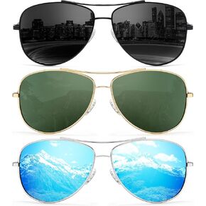 KALIYADI Polarized Sunglasses-Men Aviator-Sunglasses-for-Men Women: Upgraded Polit Sun Glasses with UV Protection for Driving
