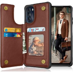 Tekcoo Wallet Case for Motorola Moto G 5G 2022 / Moto G (2022) / XT2213 Minimalist PU Leather ID Cash Credit Card Holder Slots Magnetic Closure Kickstand Folio Flip Slim Protective Cover - Black