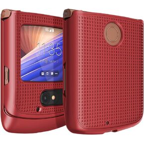 Nakedcellphone Case for Motorola RAZR 5G Flip Phone, [Black] Protective Snap-On Hard Shell Cover [Grid Texture] for Motorola Moto RAZR 5G Flip Phone (2020) XT2071