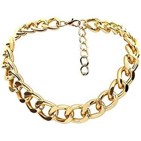 Chargances Punk Chunky Chain Choker Neckalce Gold Cuban Link Chain Collar Fashion Unisex Hip-hop Necklace Jewelry for Women
