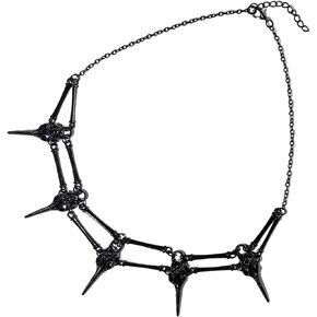 Pingyongchang Bird Skull Skeleton Choker - Gothic Style Raven Bones Necklace - Mystic Witch Jewelry for Women