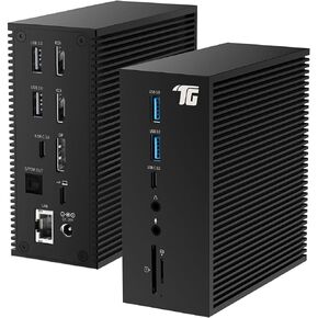 USB C Docking Station, Triple Display 17-in-1 Dock Including DisplayPort, 2 HDMI, 6 USB, LAN, SD/TF Card Readers, 60W Charging, Audio in and Out, DC Input for Windows/MacOS Laptops