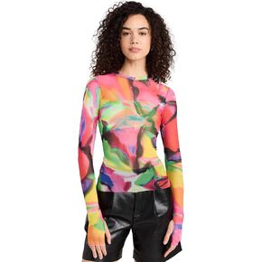 بلوزة شبكية بفتحة رقبة مستديرة من Kaylee للسيدات in Kuwait