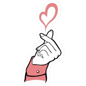 SS&Ds - Saranghae Finger Heart - Vinyl Decal Stocker 4.5 X 2.32 inch Cars, Trucks, Motorcycles, Boats, Laptops, Tablets & Skateboard SS&Ds -1142