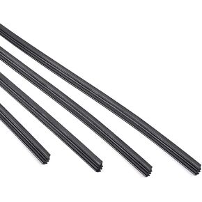 4 Pieces Car Wiper Blade Replacement Strip, 28In Silicone Frameless Windshield Wiper Strip, DIY Adjustable Waterproof Boneless Wiper, Auto Universal Accessories (Black)