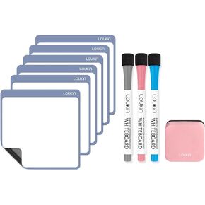 Loukin 17"x11.8" Dry Erase Calendar Set (Monthly+Weekly), Electrostatic Adsorption Whiteboard Planners, Reusable Schedule for Refrigerator, Clings to Any Shiny Surface, 6 Markers & 1 Eraser Included