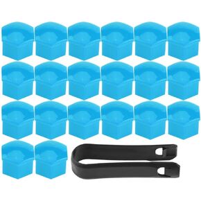 Keenso 20Pcs 17mm Car Lug Nut Bolt Screw Cover Wheel Hub Covers Tyre Protection Cap and Removal Tool Universal(Red)