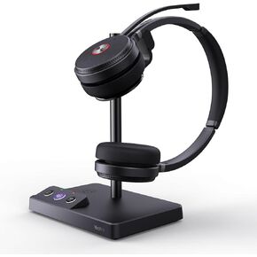 Yealink WH62 Dual Wireless Headset for Microsoft Teams, DECT Work Headset with 2X Noise Canceling Mic for IP Phone and Computer, Office Headset with 14 Hrs Talk Time, Wireless Range Up to 525 ft