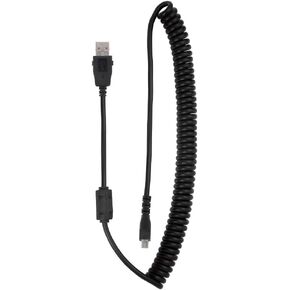 ECS Compatible for SpeechMike Premium and SpeechMike III Curly Cord USB Type A to USB Mini A with Lock