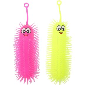 Toddmomy Stretchy Rubber Caterpillar 2Pcs Stretchy Caterpillar Fidget Toys Caterpillar Puffer Toys Light up Caterpillar Toy and Toys for Kids Toddler
