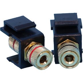 (2 Pack) Banana Jack Plugs Keystone Jacks for Speaker Connection - Black