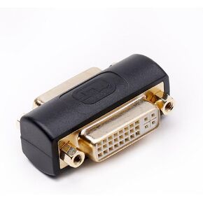 DVI Coupler Female to Female Gender Changer Bulkhead Mount Adapter (Black Gold Plated)