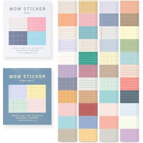 Monolike Wow Sticker Plan ver.1 + ver.2 Set - Mini Size Cute Stickers, Square Stickers