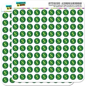 Dollar Sign Money 1/2" (0.5") Planner Calendar Scrapbooking Crafting Stickers - Clear