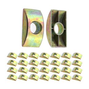 30PCS 8mm Hole Metal Half Moon Nut Furniture Connector Hardware Fitting Alloy Connecting Furniture Washer Suitable for Connecting Furniture and Wooden Railings