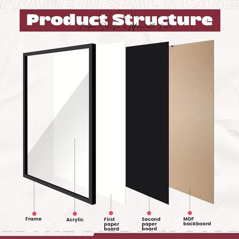 2 Pcs Jersey Display Case 30 x 20 Inch Shadow Box for Jersey Large Jersey Frame for Wall Display Shirt Frame Display Case for Basketball Baseball Soccer Hockey Football Sports Uniform in Saudi Arabia