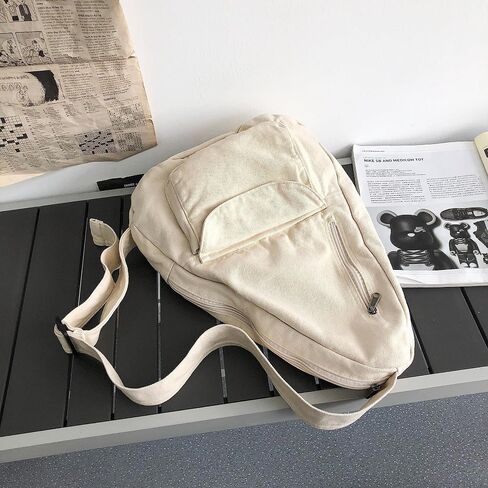 Canvas Sling Crossbody Bag for Women Men, Daypack Sling Bags Travel Casual Hiking Small Chest Shoulder Purse Bag Outdoor in Saudi Arabia