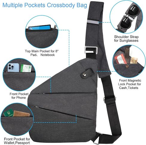 Anti Theft Crossbody for Women, Anti Theft Travel Bag, Sling Bag for Women Crossbody Bag Travel with Adjustable Strap in Saudi Arabia