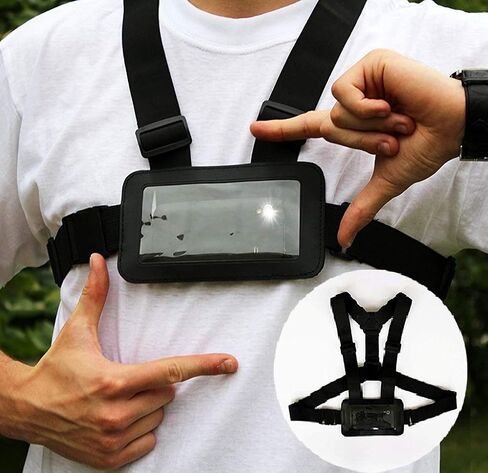 Use Mobile Phone as Action Camera - Splashproof and Secure Body Chest Mobile Phone Holder Mount Harness Strap in Saudi Arabia