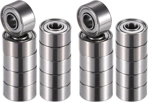 ACROPIX 693ZZ 3x8x4mm Double Metal Shield Single Row Deep Groove Ball Bearings Silver Tone - Pack of 20 in Saudi Arabia